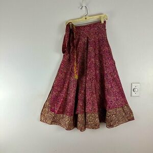 Reversible Upcycled Sari Wrap Maxi Skirts